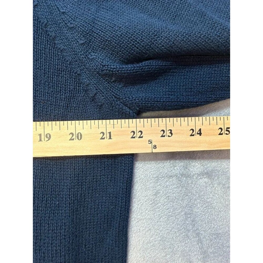 St Johns Bay Mens Navy Blue 1/4 Zip Quarter Zip Cotton Sweater Size L Large - Picture 4 of 5